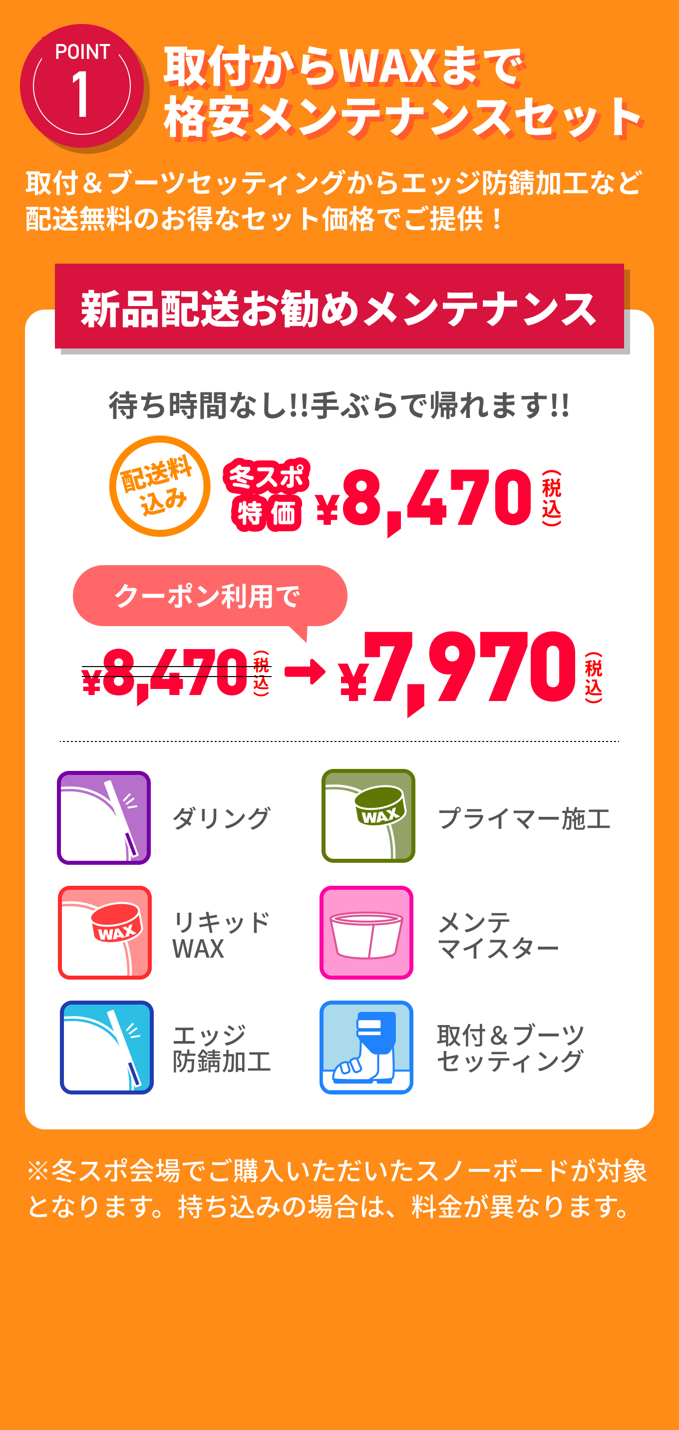 POINT1 取付からWAXまで格安メンテナンスセット