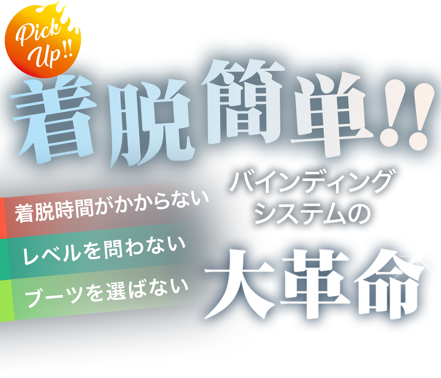 着脱簡単!!バインディングシステムの大革命